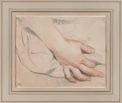 Study of a Hand by Жан-Батист Грёз — digital art print download