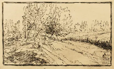 Barbizon Path In The Countryside, Vichy by Jean-François Millet — digital art print download
