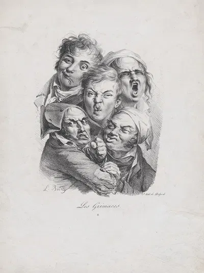 The Grimaces by Louis-Léopold Boilly, 1823 — digital art print download
