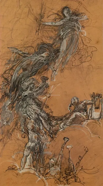 Étude de figures volantes by Люк-Оливье Мерсон — digital art print download