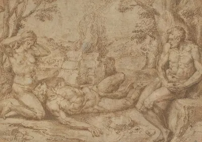 Adam and Eve Mourning the Death of Abel by Michiel Coxie — digital art print download