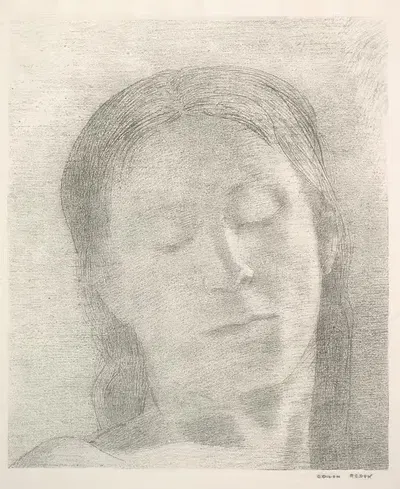 Eyes Closed by Odilon Redon, 1890 — digital art print download