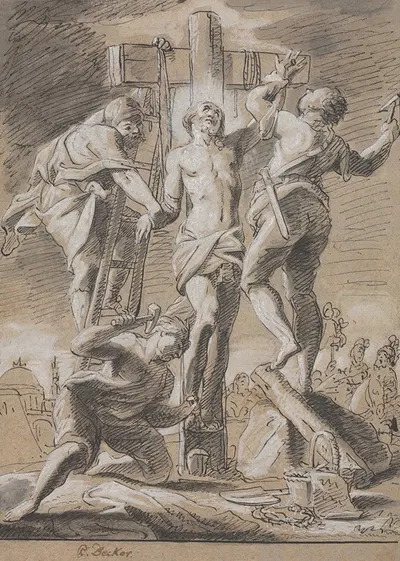 Christ Nailed on the Cross by Paul Decker the Younger — digital art print download