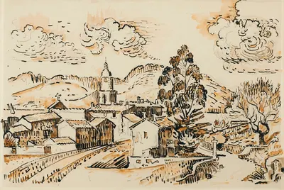 Saint-Tropez, Le Clocher by Поль Синьяк, 1910 — digital art print download