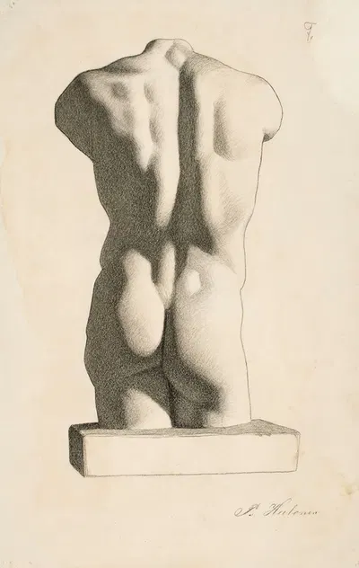 Back of a Male Torso by Pekka Halonen, 1886 — digital art print download