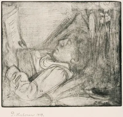 Maija is Ill by Pekka Halonen, 1909 — digital art print download