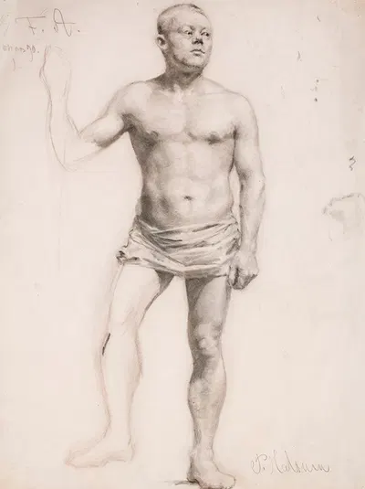 Nude Male Model by Pekka Halonen, 1890 — digital art print download