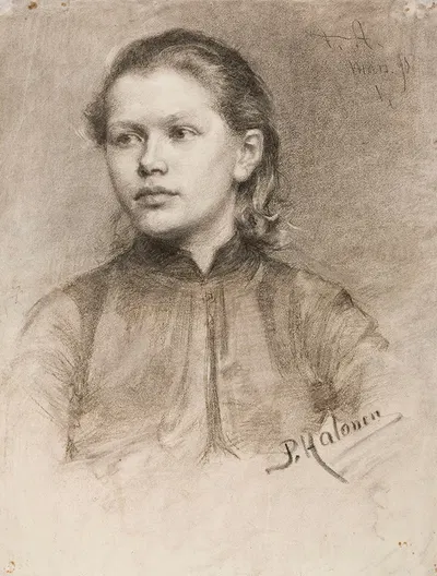 Portrait of a Young Woman by Pekka Halonen, 1890 — digital art print download