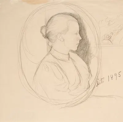 Portrait of the Artist's Wife by Pekka Halonen, 1895 — digital art print download