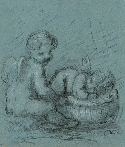 Amours couchés by Пьер-Поль Прудон, 1800 — digital art print download