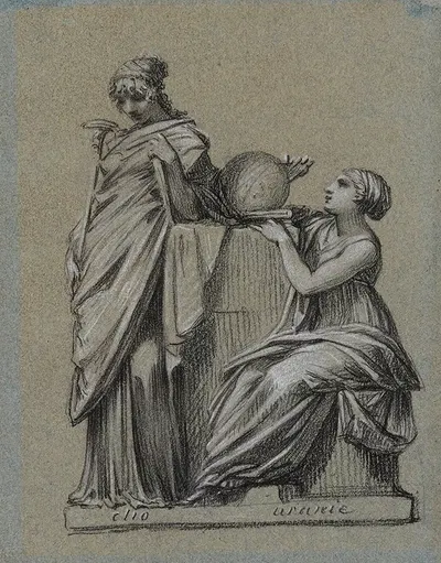 Clio et Uranie by Пьер-Поль Прудон, 1800 — digital art print download