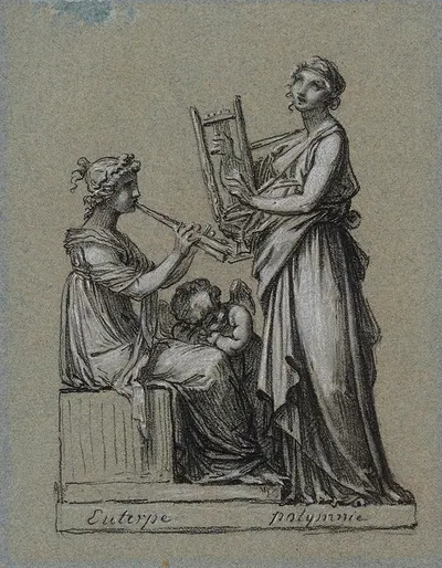 Euterpe et Polymnie by Пьер-Поль Прудон, 1800 — digital art print download