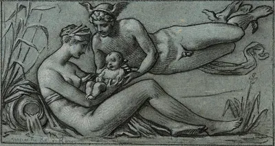 La Seine reçoit dans ses bras l'enfant que les dieux lui confient by Пьер-Поль Прудон, 1800 — digital art print download