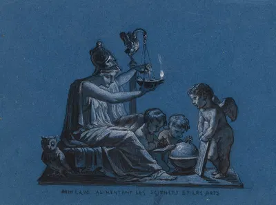 Minerve alimentant les Sciences et les Arts by Пьер-Поль Прудон, 1800 — digital art print download