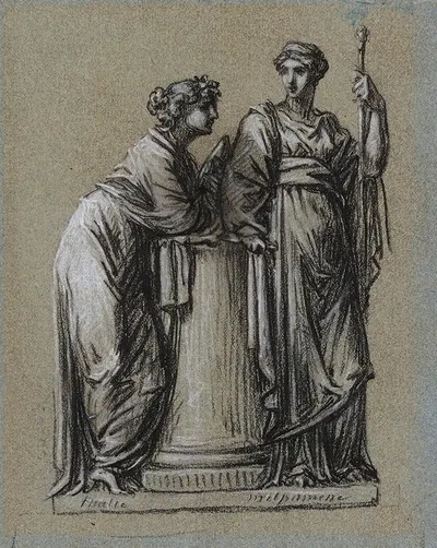 Thalie et Melpomène by Пьер-Поль Прудон, 1800 — digital art print download