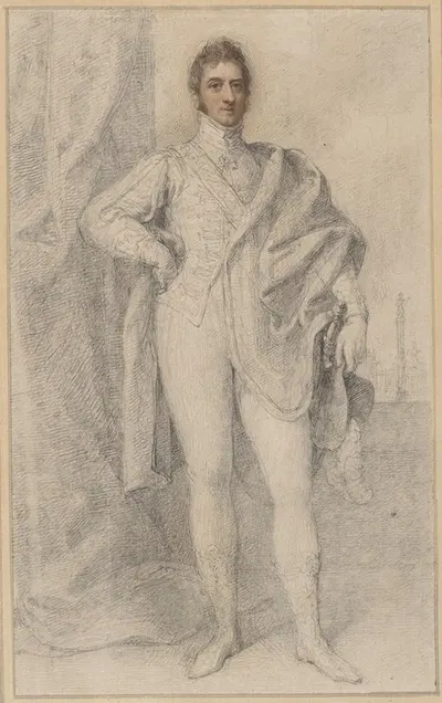 Portrait of George, 5th Duke of Marlborough, with Blenheim in the Distance by Ричард Косвэй — digital art print download