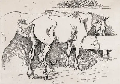Horses In A Stable by Robert Polhill Bevan, 1890 — digital art print download