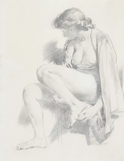Seated Nude by William Orpen, 1906 — digital art print download