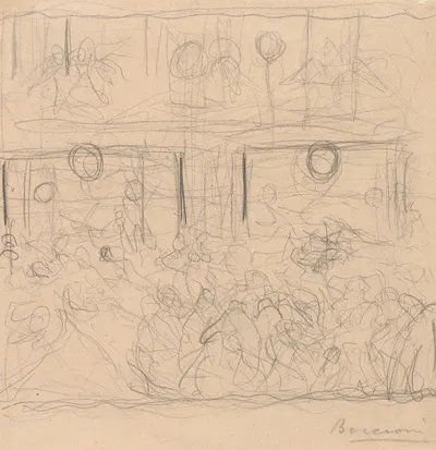 Study for 'The Riot' by Умберто Боккьони, 1910 — digital art print download