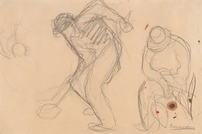 Study for 'The Street Pavers'; Two Workmen by Умберто Боккьони, 1914 — digital art print download