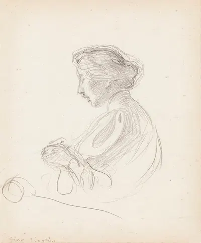 Aino Sibelius at Handicraft by Венни Солдан-Брофельдт — digital art print download