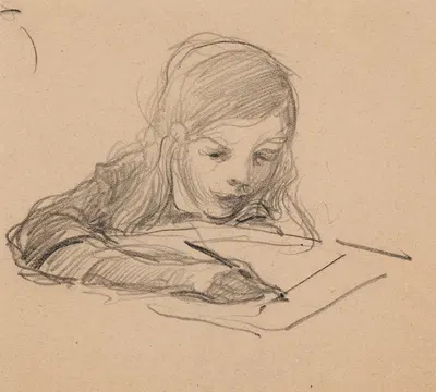 Antti Writing by Венни Солдан-Брофельдт, 1905 - 1906 — digital art print download