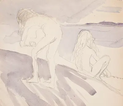 Kaksi harjoitelmaa Antista rannalla Tvärminnessä by Венни Солдан-Брофельдт, 1906 - 1907 — digital art print download