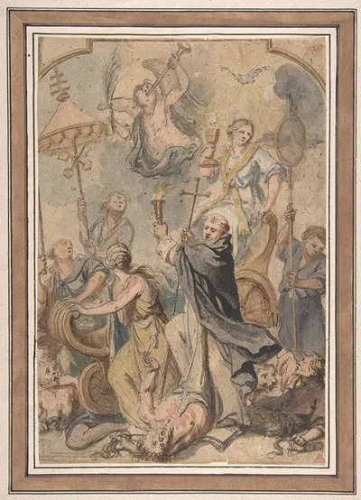 An Allegory of the Triumph over Heresy, with St. Domenic to the Fore by Абрахам ван Дипенбек — digital art print download