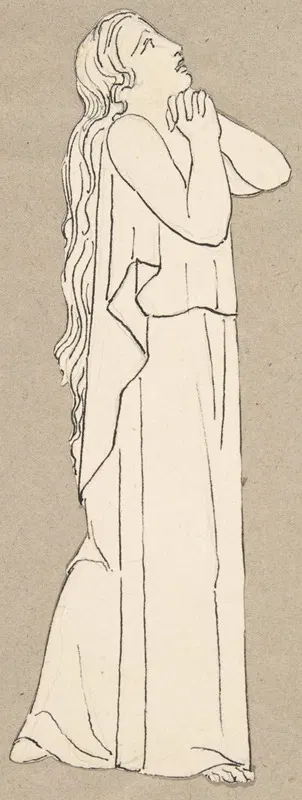 Design for large fireplace white tiles produced in Wedgwood's factory by After John Flaxman — digital art print download