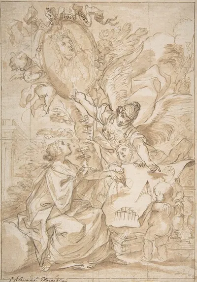 Allegorical Homage to an Architect by Alessandro Gherardini, 1655–1723 — digital art print download