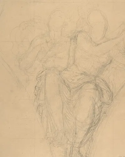 Studies for the Allegorical Figure of the City of Piacenza by Abel de Pujol, 1821 — digital art print download