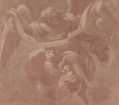 Angel Holding a Banderole by Antonio Franchi, 1706 — digital art print download