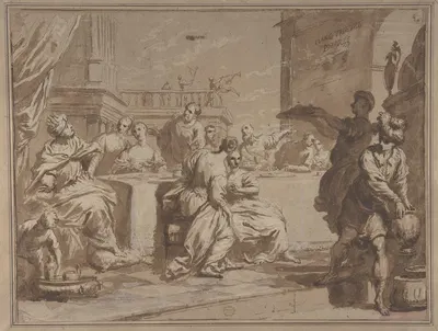 The Feast of Belshazzar by Antonio Gionima, 1697–1732 — digital art print download