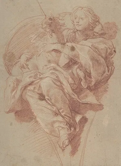 Allegorical Figure of Purity with a Unicorn by Baldassarre Franceschini, 1650 — digital art print download