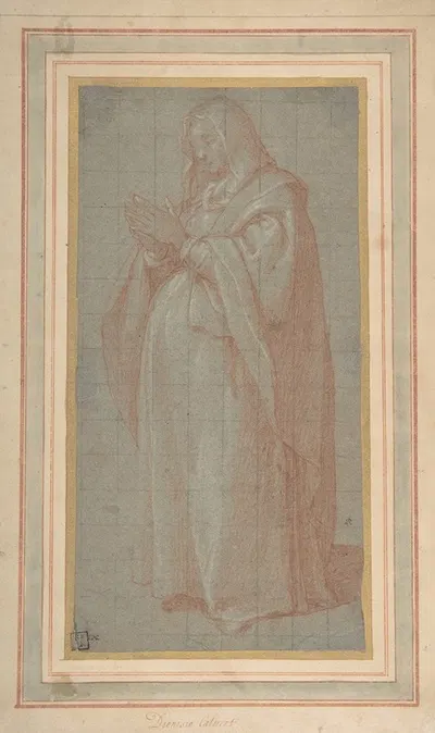 Standing Pregnant Woman (Study for the Pregnant Virgin Mary) by Bartolomeo Cesi, 1556–1629 — digital art print download