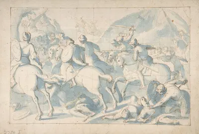 Battle Scene by Belisario Corenzio, 1590–1646 — digital art print download