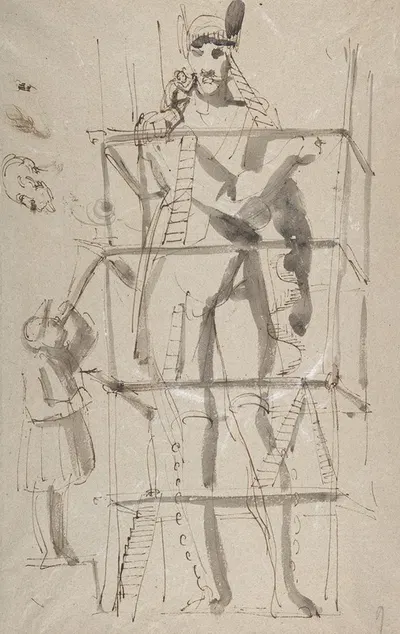 Sculptor at Work on a Colossal Statue by Carl August Ehrensvärd — digital art print download