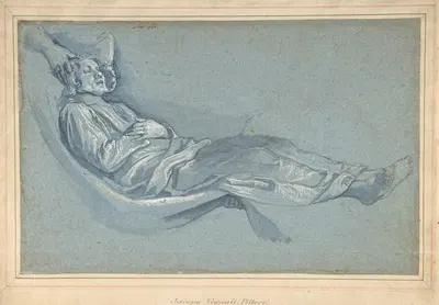 Study for a Male Figure Lowered into a Grave by Cigoli (Ludovico Cardi) — digital art print download