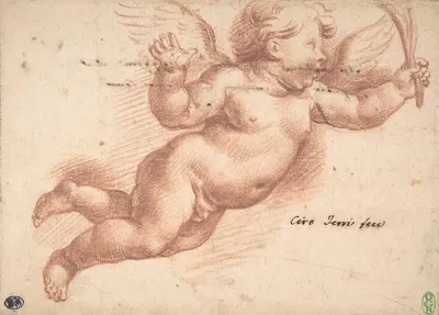 Flying Putto by Ciro Ferri — digital art print download