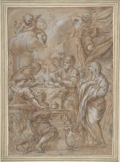 The Circumcision, Study for an Engraving by Ciro Ferri — digital art print download