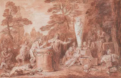 Celebration in honor of the god Pan by Claude Gillot — digital art print download