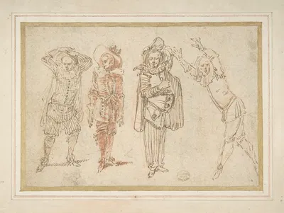 Figures in Theatrical Costumes by Claude Gillot — digital art print download