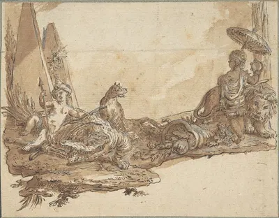 Allegories of Africa and America by Claude Louis Desrais — digital art print download