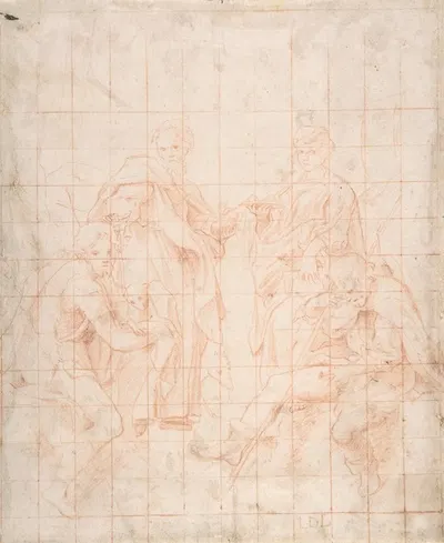 Study of Four Saints by Корреджо — digital art print download
