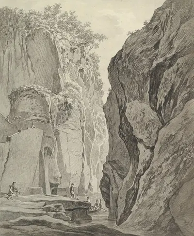 Figures Boating in a Gorge near Sorrento by Даниэль Дюпре — digital art print download