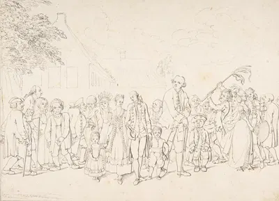 An Aristocratic Family Visiting Paupers by Даниэль Николай Ходовецкий — digital art print download