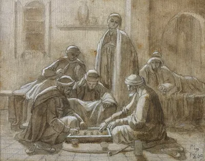 The Board Game by Эдуар Муаз, 1860 — digital art print download