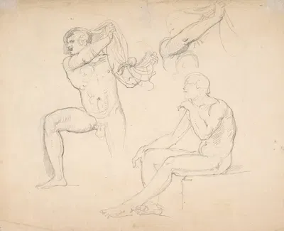 Studies of Men by Эдуард Юлиус Фридрих Бендеман — digital art print download