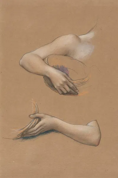 Study of Arms for 'The Cadence of Autumn' by Эвелин де Морган, 1905 — digital art print download