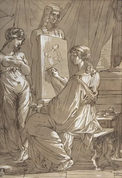 An Artist and His Model by Felice Giani, 1758–1823 — digital art print download